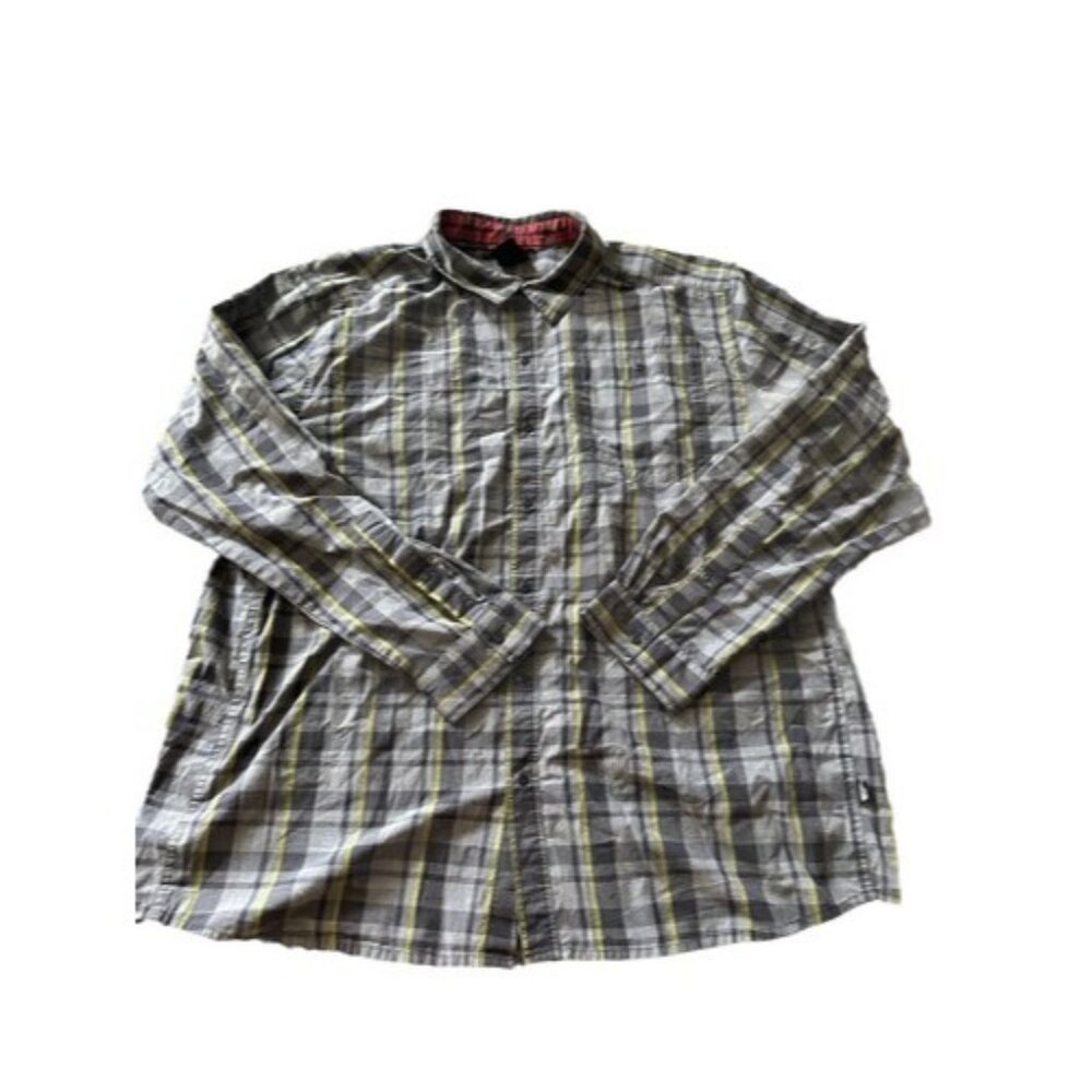 The North Face Mens Multicolor Plaid Long Sleeve Snap Button Up Size XL Collar